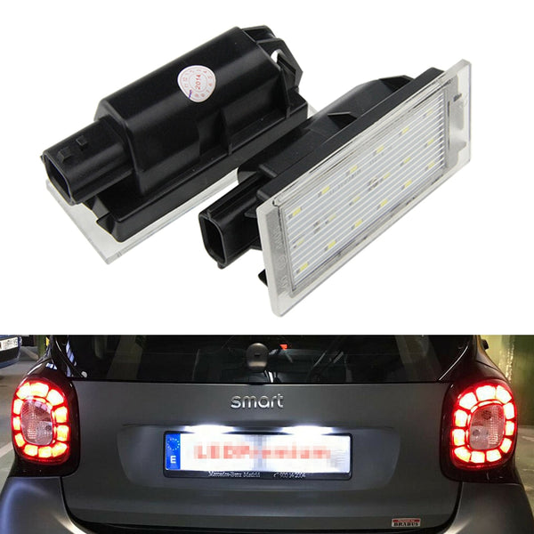 2Pcs Car LED Number License Plate Light For Smart Fortwo Forfour 453 Benz Citan W415